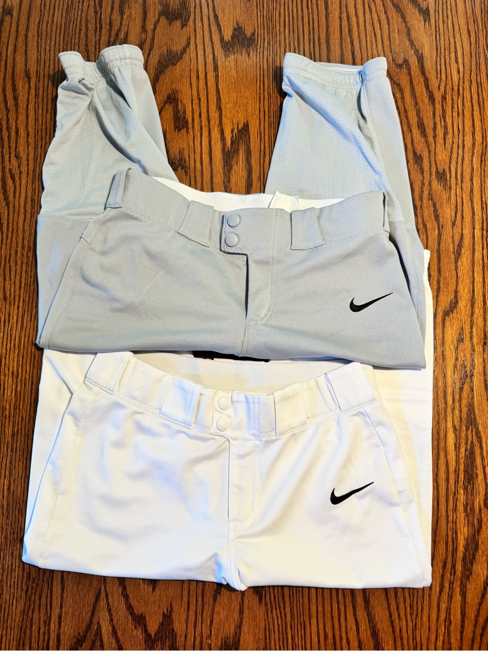 Nike Kids' Athletic Baseball Pants - White and Light Gray YM like new